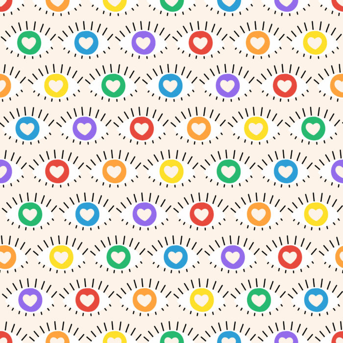 Tissu Imprimé Arc-en-ciel Yeux, 10 tissus au choix