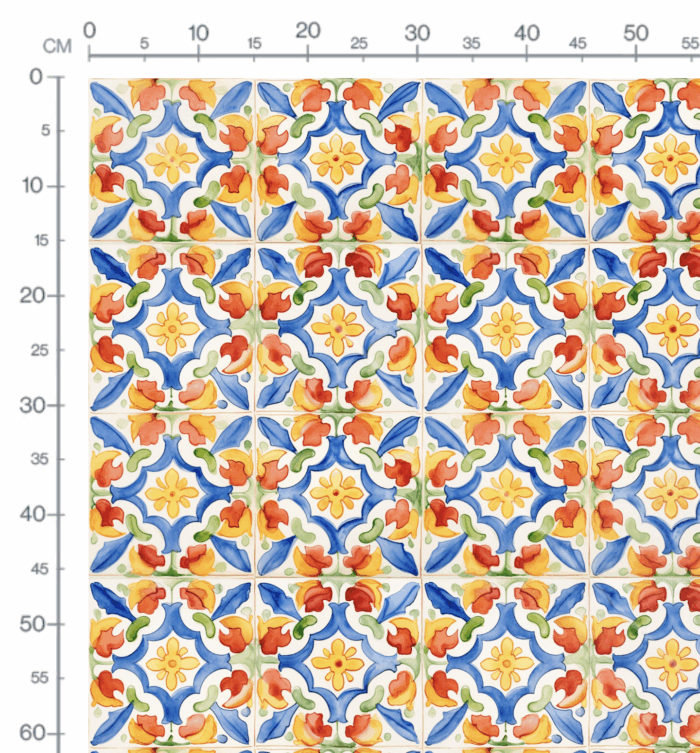 Tissu Imprimé Carreaux Sud Bleu Orange, 11 tissus au choix – Image 2