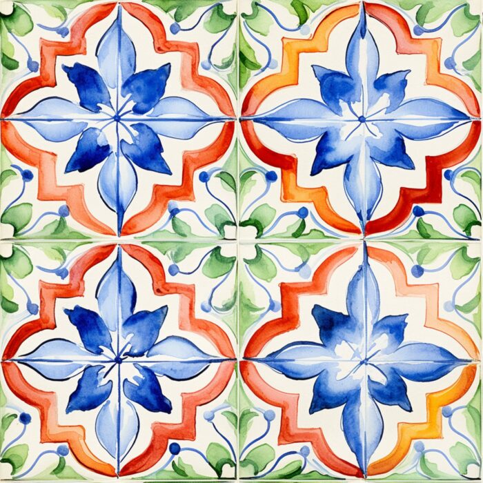 Tissu Imprimé Carreaux Sud Vert Rouge Bleu, 11 tissus au choix