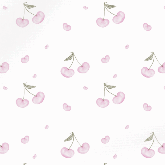 Tissu Imprimé Cerise Rose Coeur, 10 tissus au choix