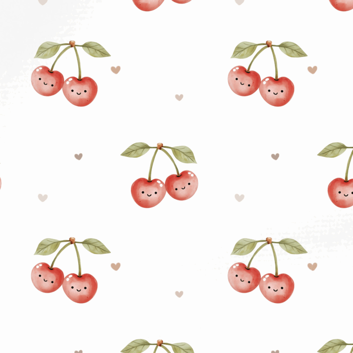 Tissu Imprimé Cerise Rouge Coeur, 10 tissus au choix