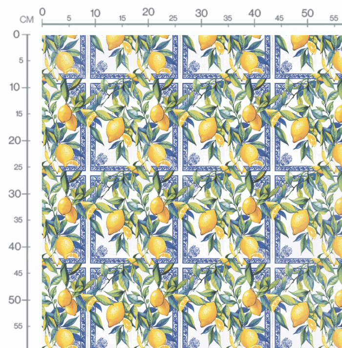 Tissu Imprimé Citrons Carreaux Feuilles, 11 tissus au choix – Image 2