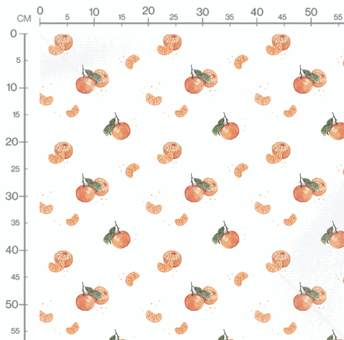 Tissu Imprimé Clémentines Fruits Blanc, 10 tissus au choix – Image 2