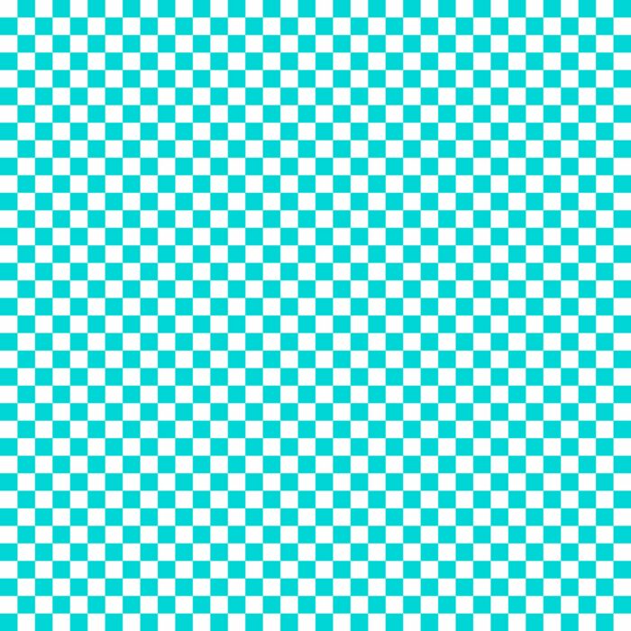 Tissu Imprimé Damier 22 Bleu Turquoise, 10 tissus au choix