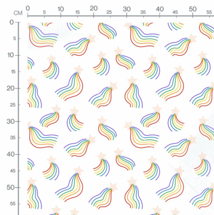 Tissu Imprimé Etoiles Arc-en-ciels, 10 tissus au choix – Image 2