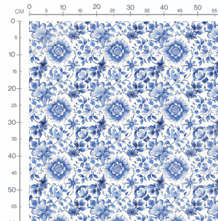 Tissu Imprimé Fleurs Bleues Sud, 11 tissus au choix – Image 2
