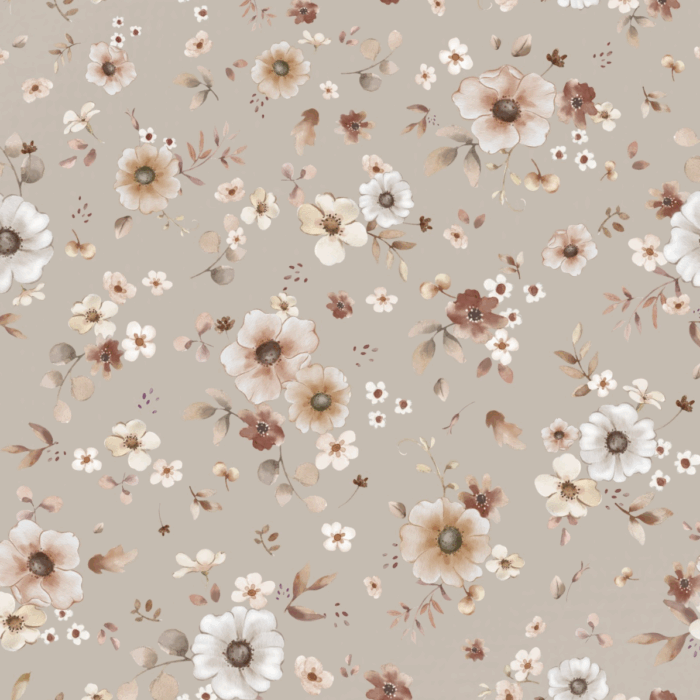 Tissu Fleurs Bohème Passion Beige, 10 tissus au choix