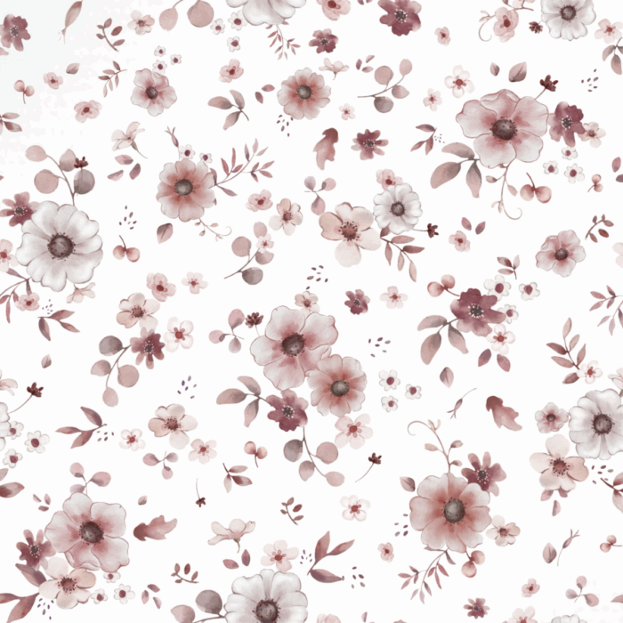 Tissu Fleurs Bohème Passion Blanc, 10 tissus au choix