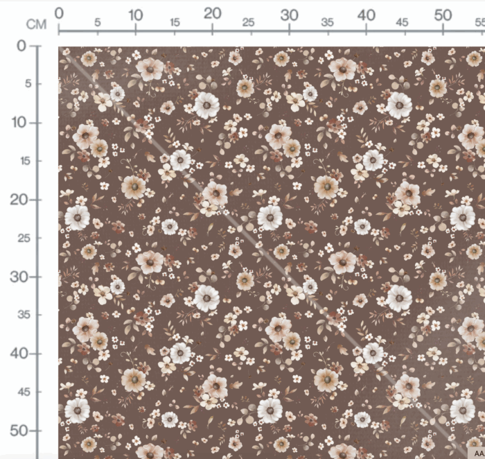 Tissu Fleurs Bohème Passion Marron, 10 tissus au choix – Image 3