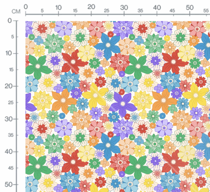 Tissu Imprimé Fleurs Rainbow, 10 tissus au choix – Image 2