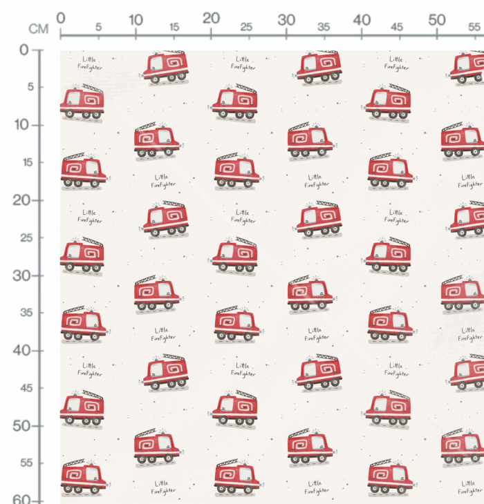 Tissu Imprimé Pompiers Little Firefighter, 10 tissus au choix – Image 2