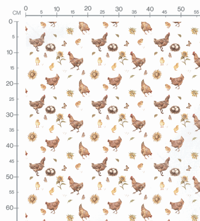 Tissu Imprimé Poules Tournesols, 10 tissus au choix – Image 2
