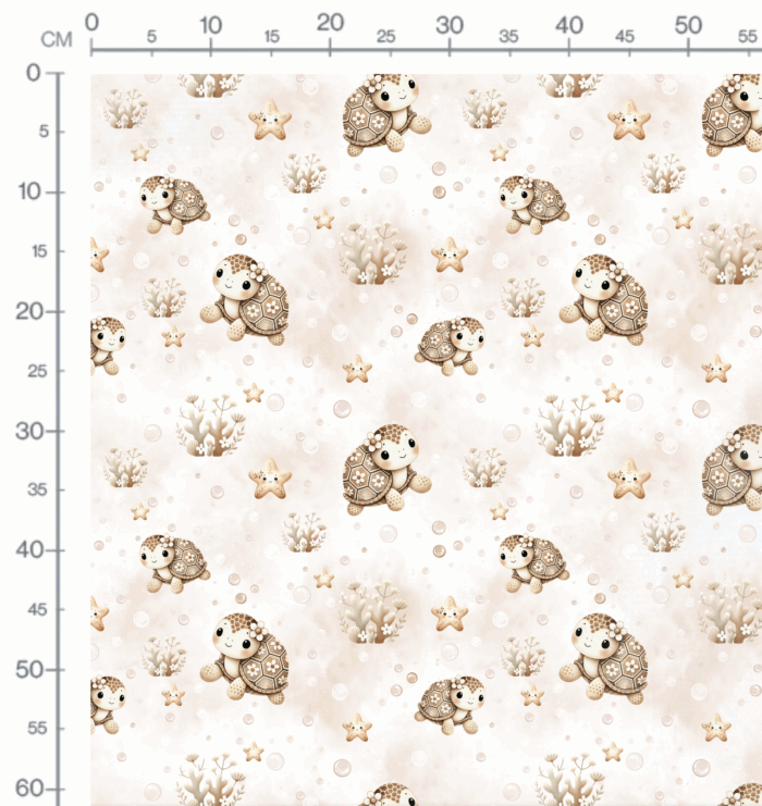 Tissu Imprimé Tortue Mer Rose, 10 tissus au choix – Image 2