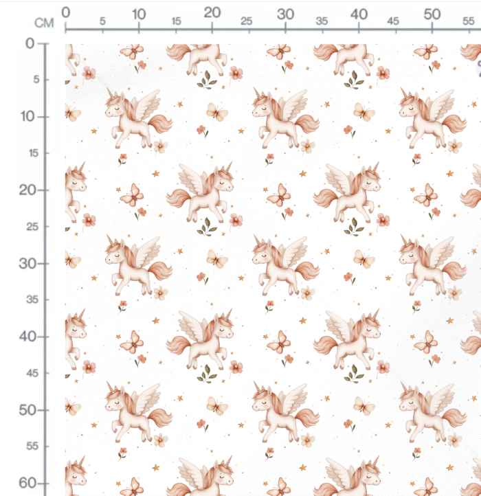 Tissu Imprimé Licorne Rose Papillons, 10 tissus au choix – Image 2