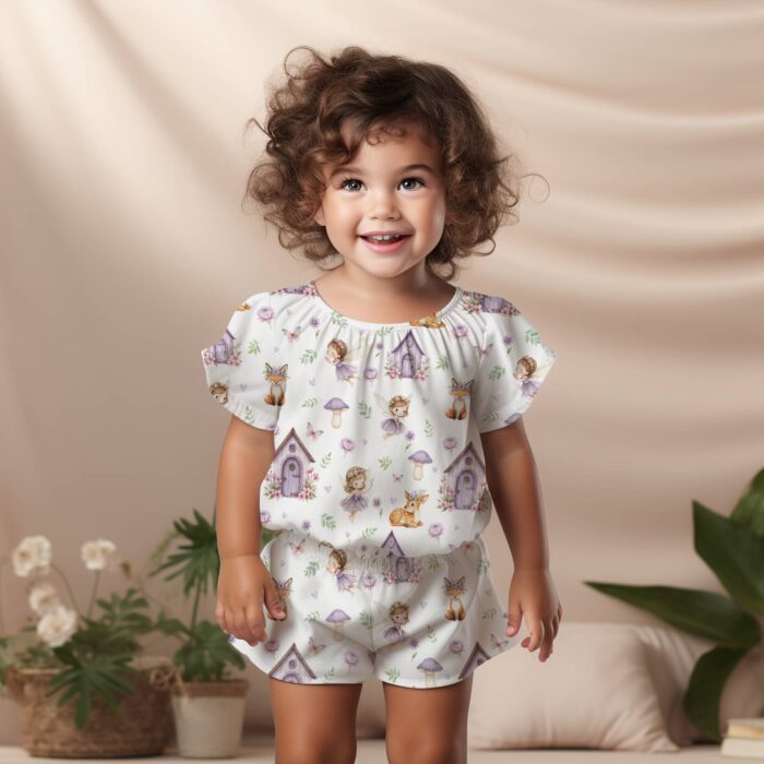 Tissu Imprimé Fée Biche Violet, 10 tissus au choix – Image 3