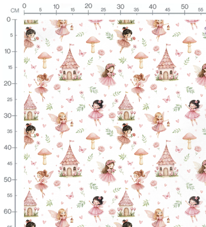 Tissu Imprimé Fées de Foret Rose, 10 tissus au choix – Image 2