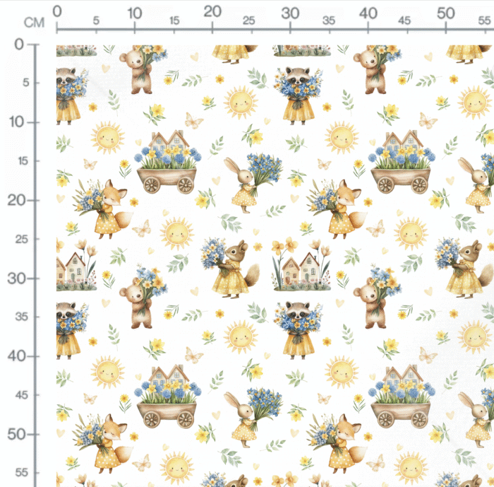 Tissu Imprimé Animaux Fleurs Soleil, 10 tissus au choix – Image 2