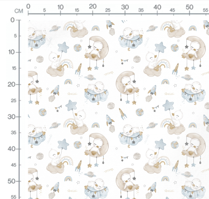 Tissu Imprimé Canard Ciel, 4 coloris et 10 tissus au choix – Image 3