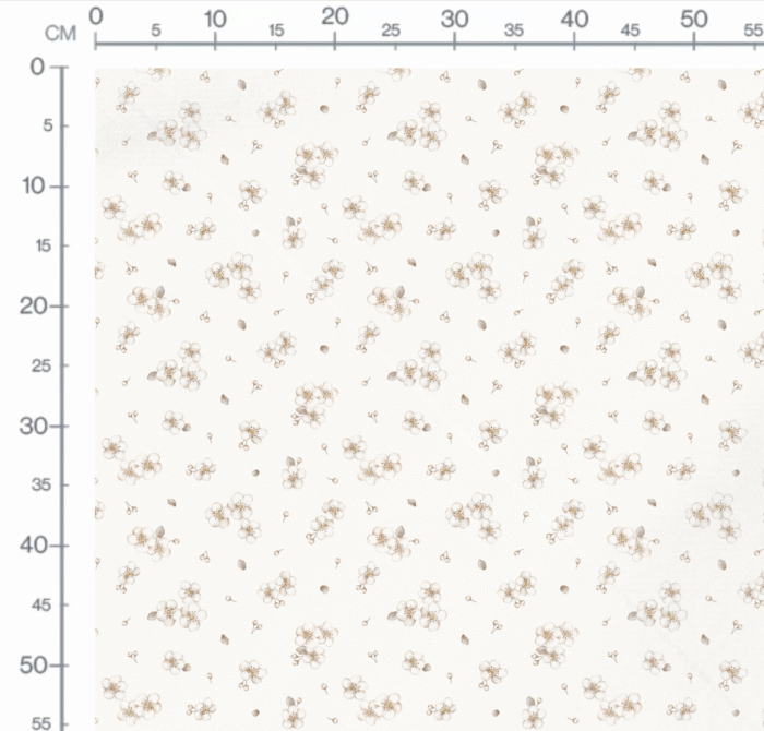 Tissu Fleurs Blanches Poésie Crème, 10 tissus au choix – Image 3