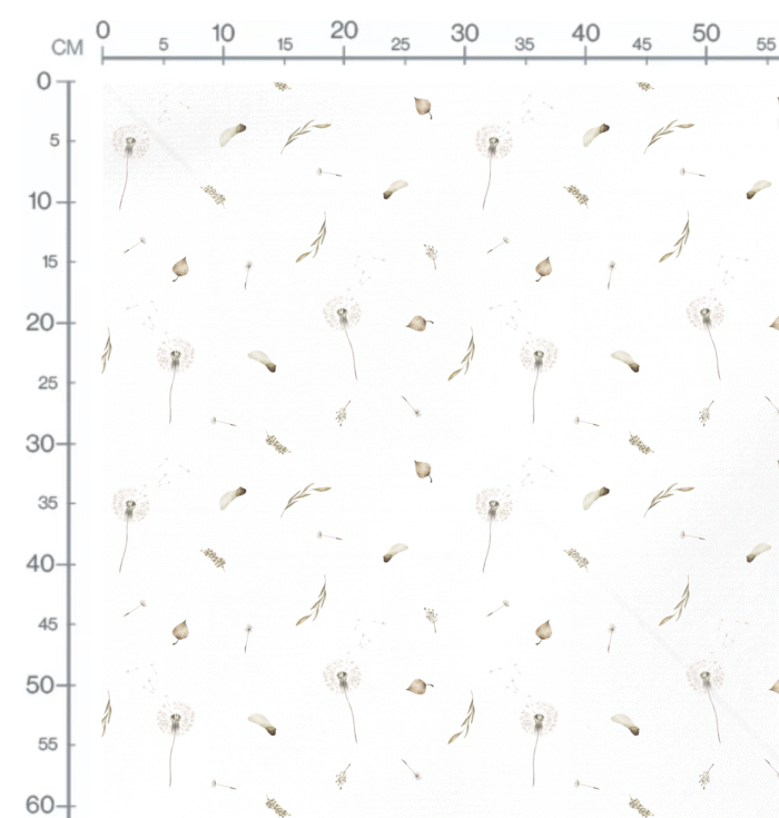Tissu Fleur Pissenlit Blanc, 10 tissus au choix – Image 2