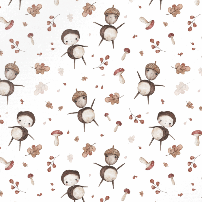 Tissu imprimé Automne Bonhommes Chataignes, 11 tissus au choix