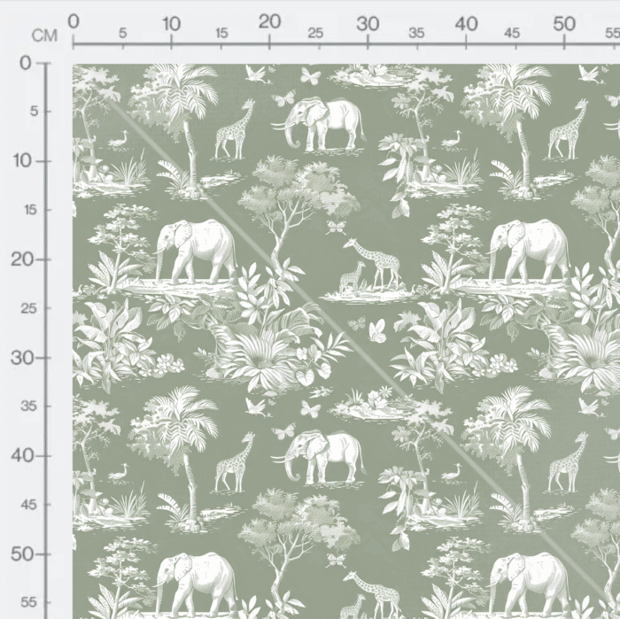 Tissu Inspiration Toile de Jouy Savane Sauge, 11 tissus au choix – Image 2