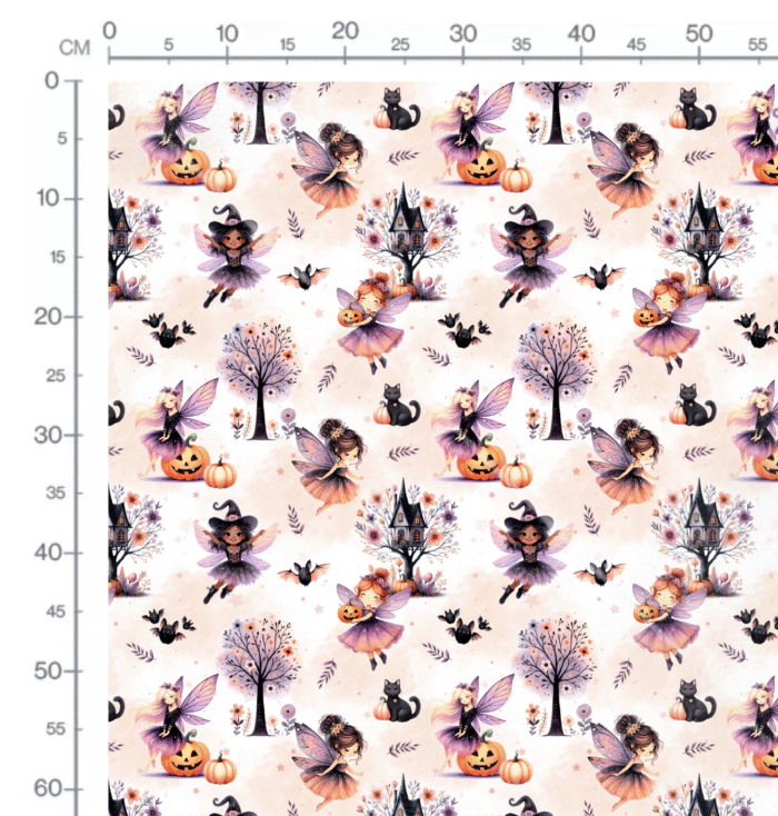 Tissu Imprimé Halloween Fées, 10 tissus au choix – Image 2