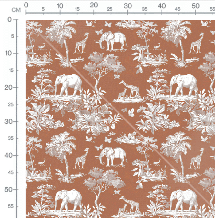 Tissu Inspiration Toile de Jouy Savane Terracotta, 11 tissus au choix – Image 2