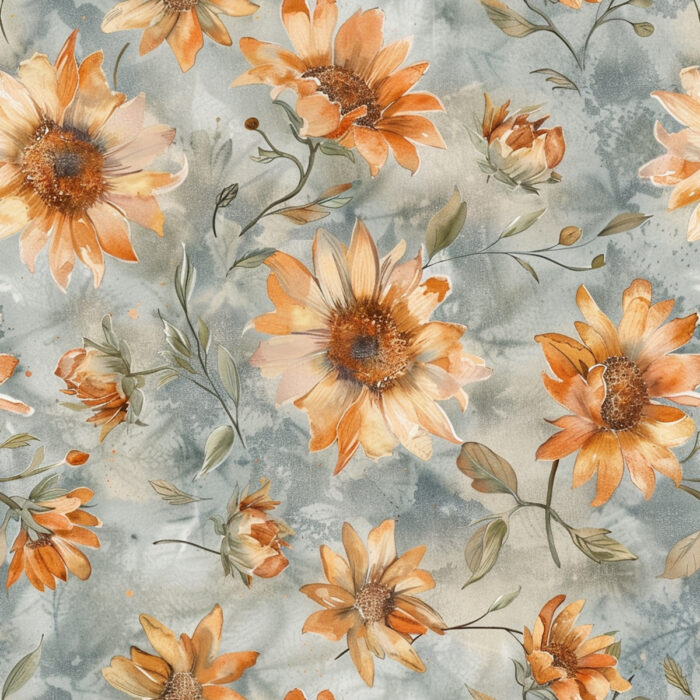 Tissu imprimé Automne Tournesols Vintage, 11 tissus au choix