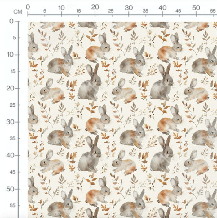 Tissu imprimé Automne Lapins Feuilles, 11 tissus au choix – Image 2