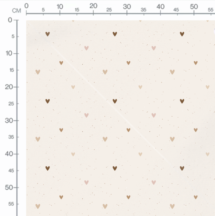 Tissu Imprimé Coeurs Poesie Beige, 10 tissus au choix – Image 2