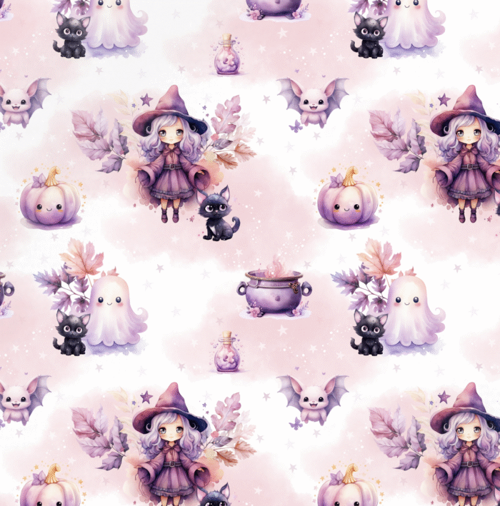 Tissu Imprimé Halloween Fille, 10 tissus au choix