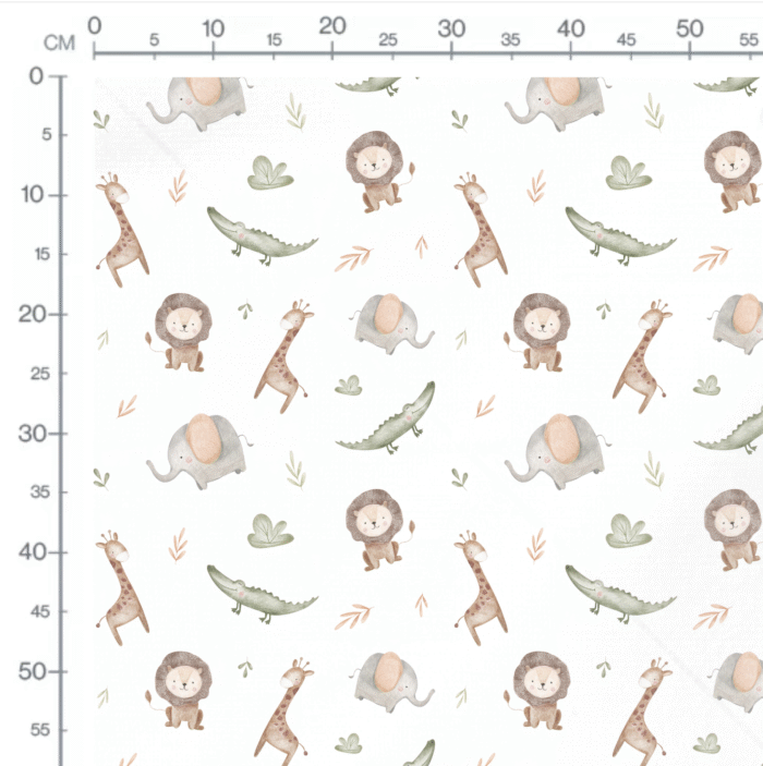 Tissu Imprimé Jungle Animaux Douceur, 10 tissus au choix – Image 2