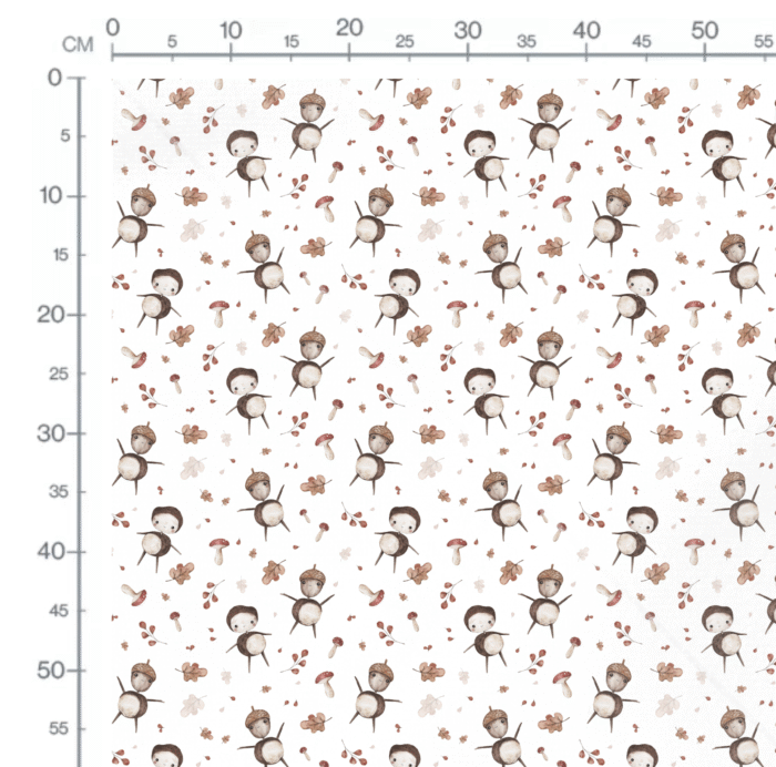 Tissu imprimé Automne Bonhommes Chataignes, 11 tissus au choix – Image 2