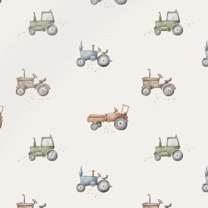 Tissu Imprimé Tracteurs Vintage, 11 tissus au choix