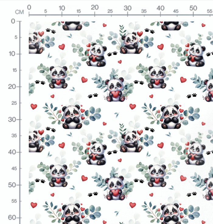 Tissu Imprimé Panda Mignon Amour, 11 tissus au choix – Image 2