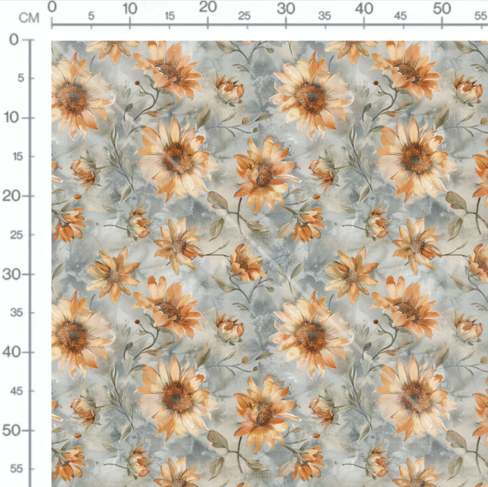 Tissu imprimé Automne Tournesols Vintage, 11 tissus au choix – Image 2