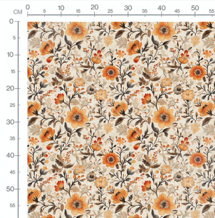 Tissu Imprimé Automne Fleurs Vintage, 11 tissus au choix – Image 2