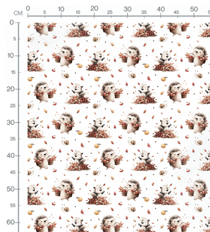 Tissu imprimé Automne Hérisson et Écureuil, 11 tissus au choix – Image 2