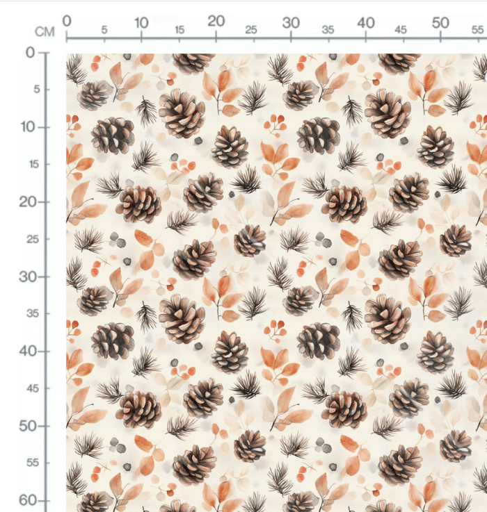 Tissu imprimé Automne Pommes de Pin, 11 tissus au choix – Image 2