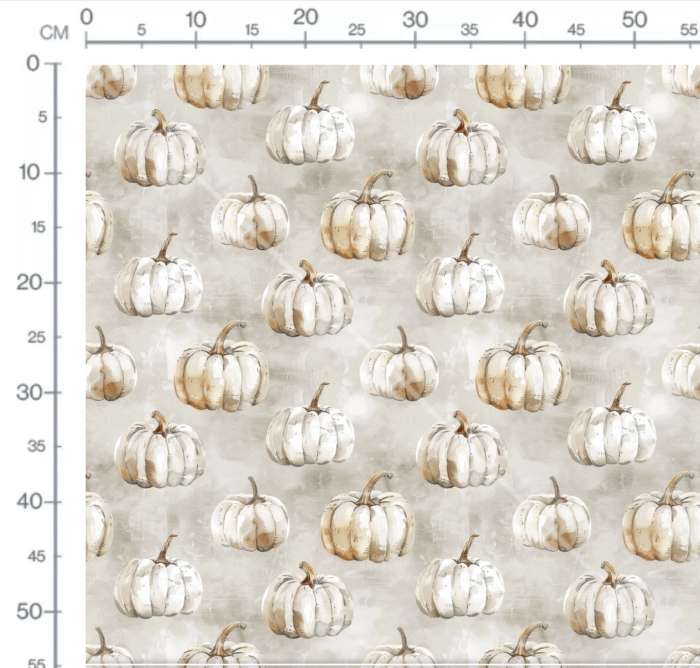 Tissu Imprimé Automne Citrouilles Gris, 11 tissus au choix – Image 2