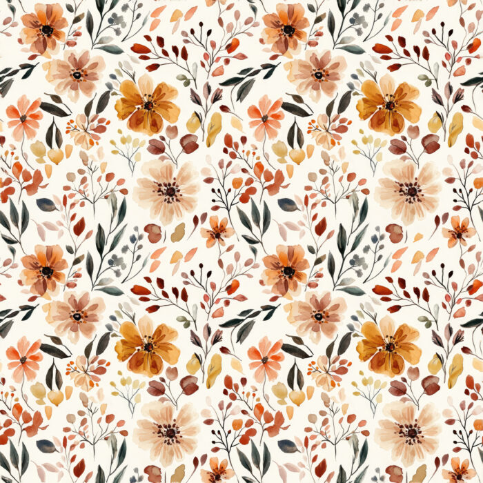 Tissu Imprimé Fleurs d'Automne Poésie, 11 tissus au choix