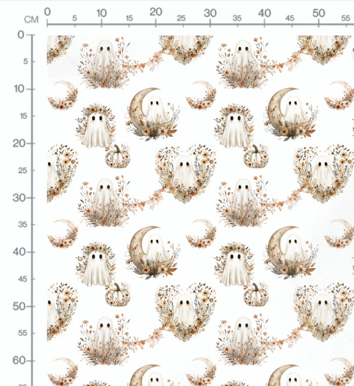 Tissu Exclusif Halloween Boho Blanc, 10 tissus au choix – Image 2