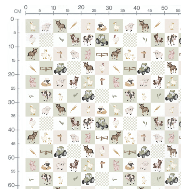 Tissu Imprimé Animaux de la Ferme Patchwork, 10 tissus au choix – Image 2