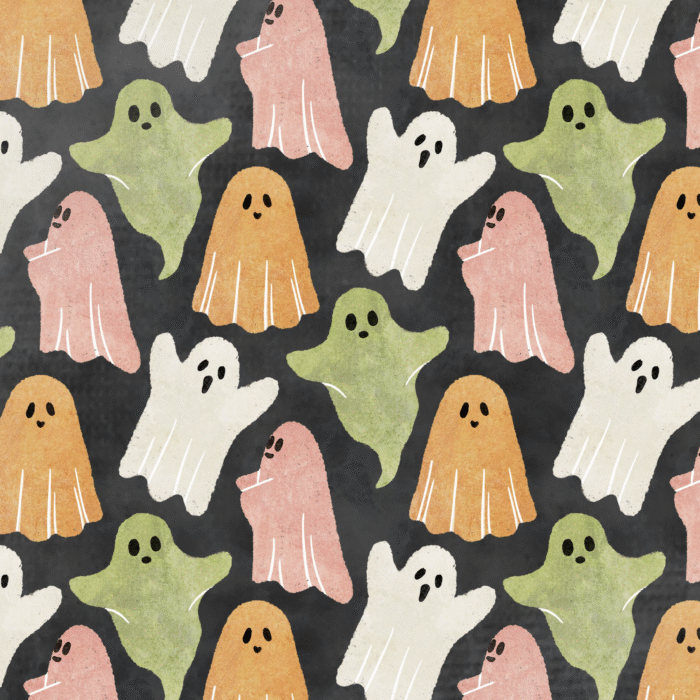 Tissu Imprimé Halloween Fantome Couleurs, 10 tissus au choix