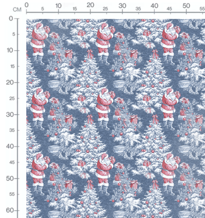Tissu Noel Bleu Toile de Jouy, 11 tissus au choix – Image 2