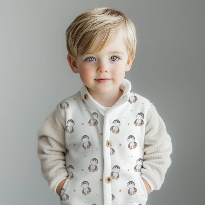 Tissu Imprimé Pingouin Mignon Etoiles, 10 tissus au choix – Image 3