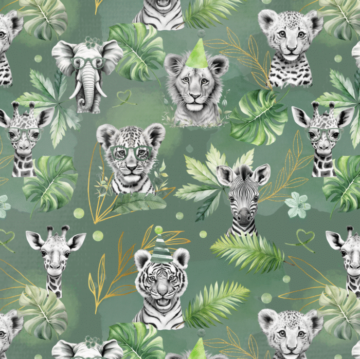 Tissu Exclusif Safari Vert Fete Vert, 11 tissus au choix