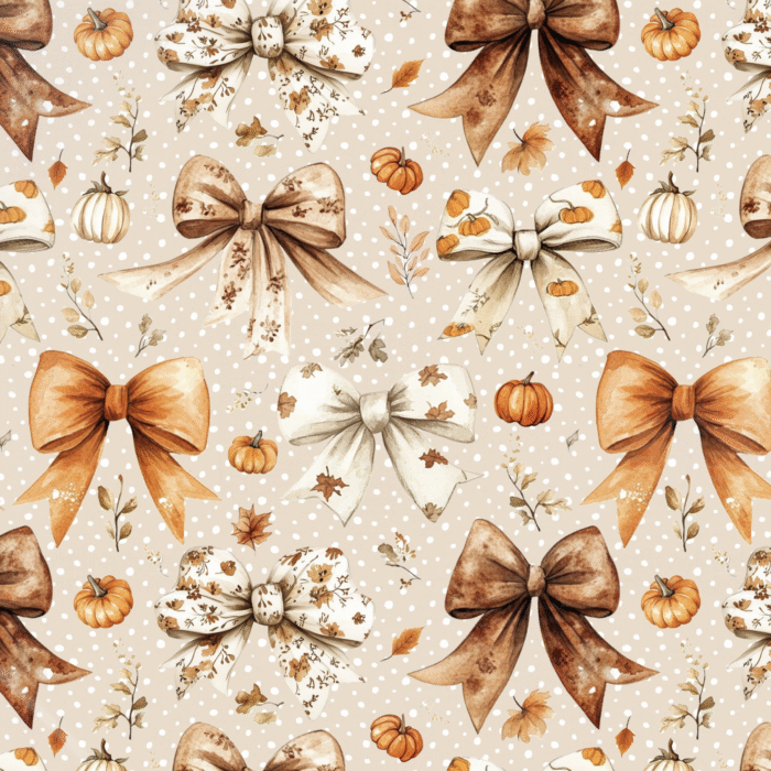 Tissu Imprimé Automne Noeud Papillon Citrouille, 11 tissus au choix