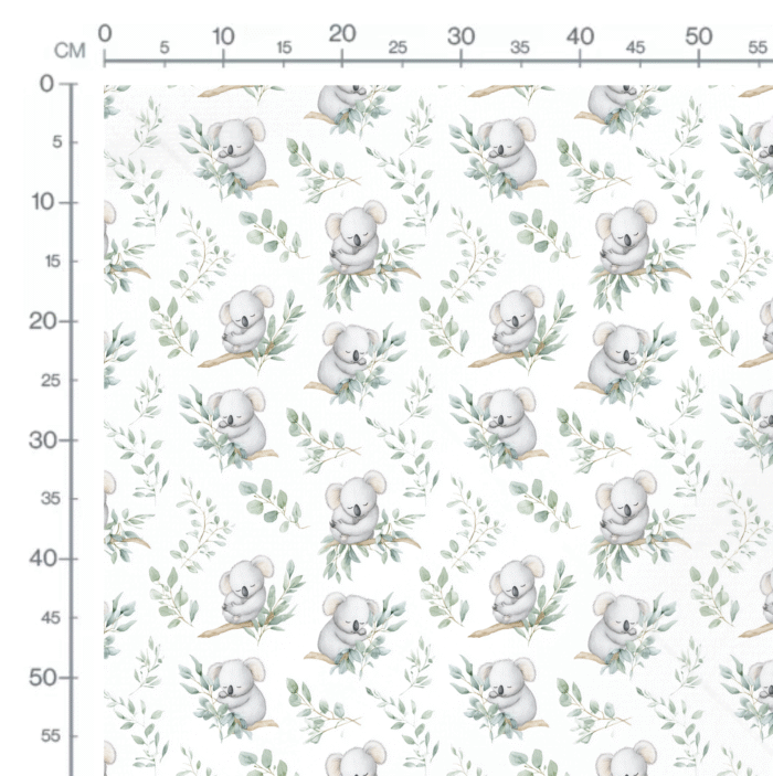 Tissu Imprimé Koala Feuilles Aquarelle, 11 tissus au choix – Image 2